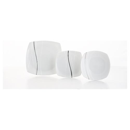 Fade Servizio piatti Porcellana 39 pz SENNA FILO PLATINO Bianco 54126