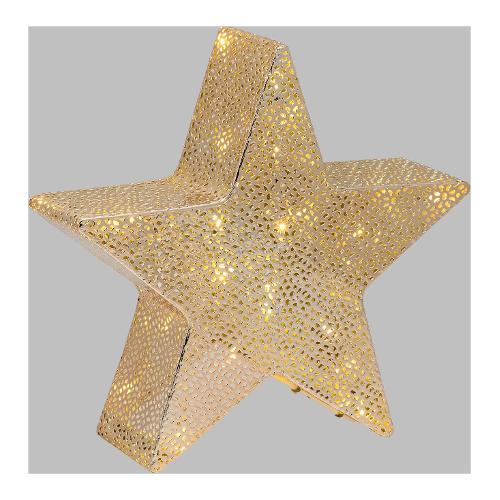 Lotti Decoro XMAS KING Stella 5 Punte Luce Fissa Champagne (30 cm) nr 24 luci 63150