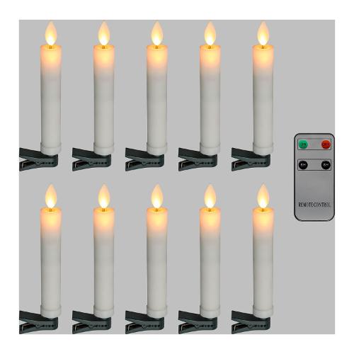 Candele led 10 Pz con Clip e Telecomando 69039