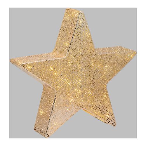 Lotti Decoro XMAS KING Stella 5 Punte Luce Fissa Champagne (40 cm) nr 30 luci 63167