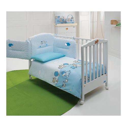 Italbaby Piumone lettino set 4 pz Pony FATTORIA Azzurro 120 0000 122