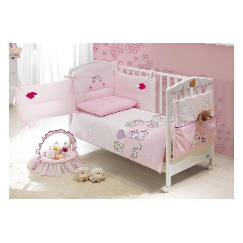 Italbaby Piumone lettino Set 4 Pezzi Pony FATTORIA Rosa 120 0000 121 SME