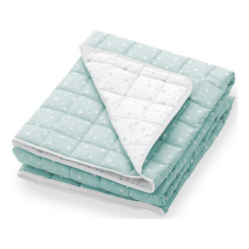 Italbaby Coperta lettino Double Face 100% cotone imbottito fibra poliestere (150x110cm) STELLINE Menta 145 077 03