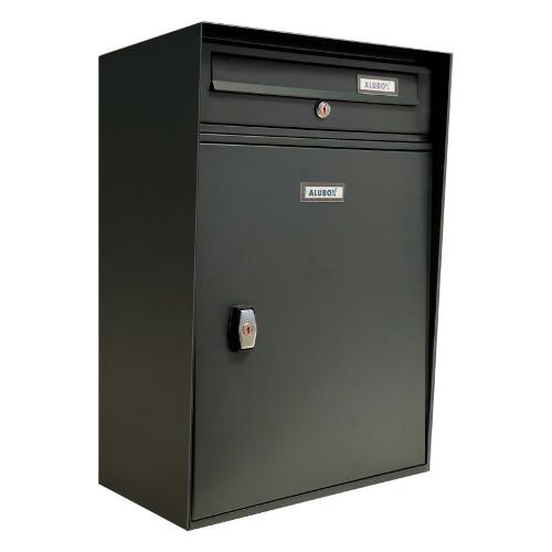 Alubox Cassetta porta pacchi VANO Con Feritoia Lettere Grigio antracite Ral 7016 (35x24x45,5 cm)