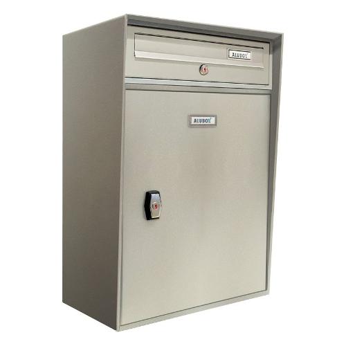 Alubox Cassetta porta pacchi VANO Con Feritoia Lettere Grigio argento (35x24x45,5 cm)