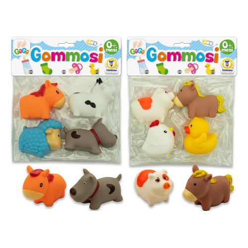 Teorema Set Animali Fattoria Gommosi 4 pz GOGO Assortito 66778