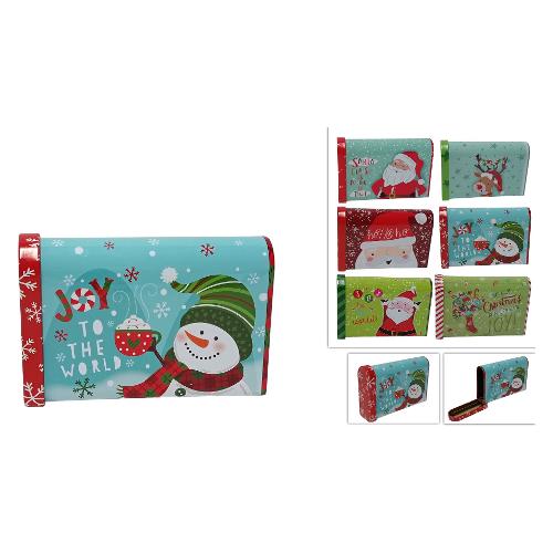 Due Esse Christmas Decoro Cassetta Posta Latta Assortito XNA22018441