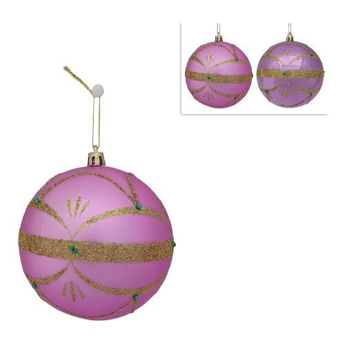 Due Esse Christmas Pallina albero Plastica CHRISTMAS Assortito Lilla XNA23007821 (10cm)