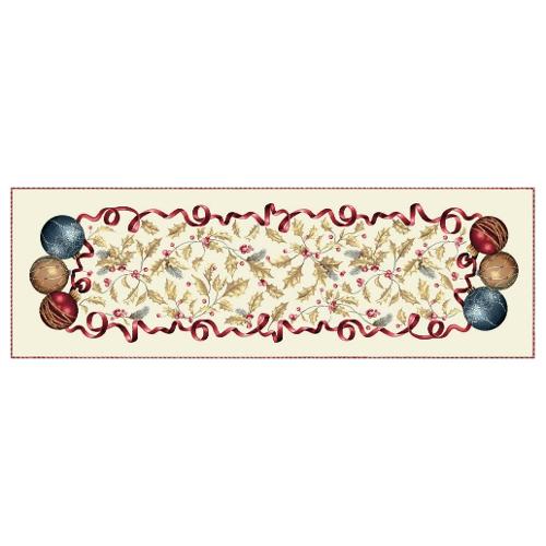 Vingi Tovaglia runner Natale AGRIFOGLIO (140x45cm) P3205