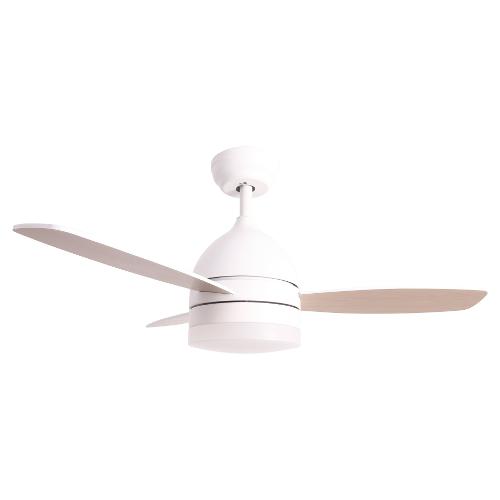Perenz Ventilatore soffitto con luce Bianco e Legno 7113 B IR (10,5cm)