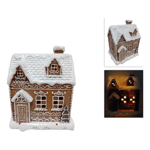 Due Esse Christmas Decoro Casetta 17 cm Biscotto con Luce Assortito XNA22016151