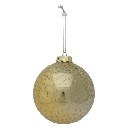 Due Esse Christmas Pallina albero Natale (1pz-10cm) Plastica CHRISTMAS Sfera Rete Oro XNA23008561