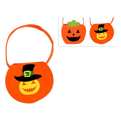 Due Esse Christmas Cestino Feltro Zucca Decorazione Halloween Assortito XHW19000281