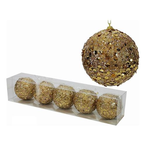 General Trade Set palline albero di natale (5 pz) (10cm) Plastica Oro Assortito 351123
