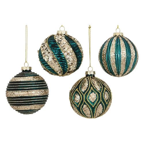 General Trade Pallina albero Natale (1pz-8cm) Vetro Sfera Celeste antico Assortito 403955