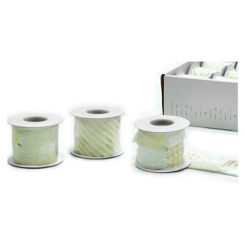 General Trade Nastro decorativo Bianco e oro Assortito (250x6,3 cm) 412695
