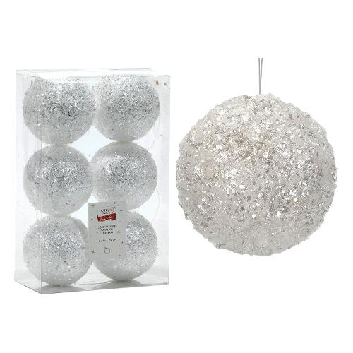 General Trade Set palline albero di natale (8cm) Plastica Assortito Bianco 418223