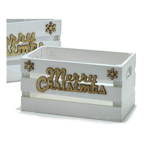 General Trade Cesta natalizia (26x16,5x14 cm) Merry Christmas Piccola Bianco 434875