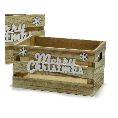 General Trade Cassetta Merry Christmas Media (31x21,5x16cm) Natural 434874