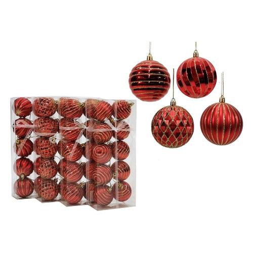 General Trade Set palline albero di natale (10 pz) Sfera Rosso mix Assortito 435524 (6cm)