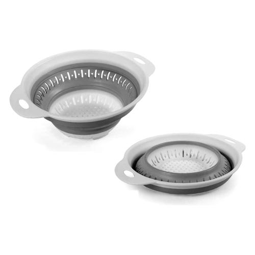 Gicos Scolapasta Silicone (25cm) pieghevole salvaspazio UTILISSIMI Bianco e Grigio 839542