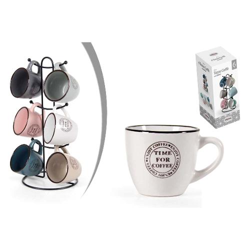 Set tazzine caffè 6pz BELLINTAVOLA con supporto Colori assortiti