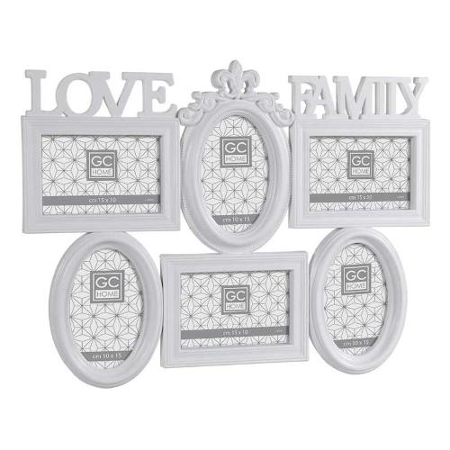 Gicos Portafoto (per 6f 10x15 cm ) multiplo Love Family Bianco 837012