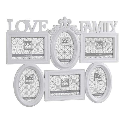 Portafoto per 6 foto 10x15 cm multiplo Love Family Bianco 837012