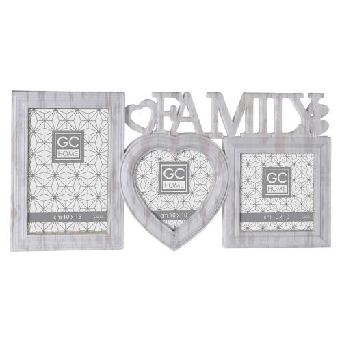 Gicos Portafoto (per 3f misure varie ) multiplo Family Bianco anticato 836978