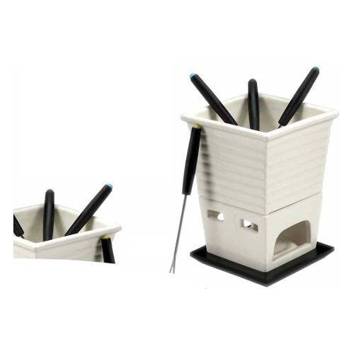 Gicos Set fonduta Ceramica 7 pz Bianco e Nero 208263