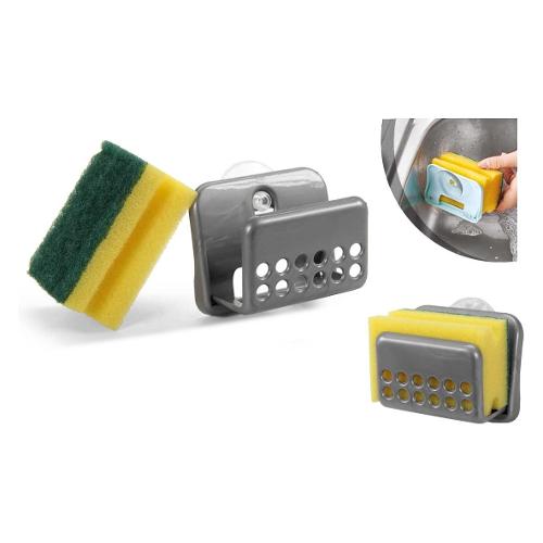 Gicos Porta spugne ventosa con spugna inclusa Grigio 850066