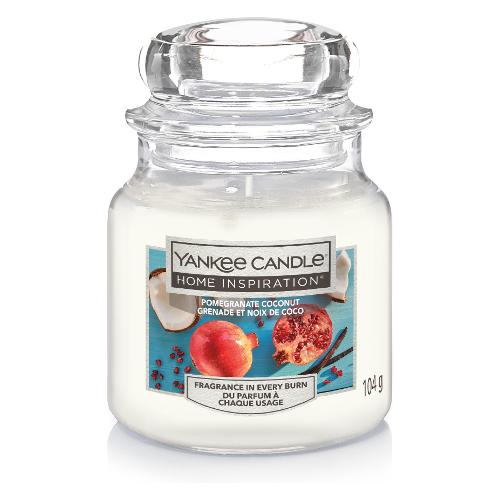 Yankee Candle Candela profumata Cocco e Melograno (5,8x8,6cm) Giara S 20-30 ore HOME INSPIRATION Bianco 1648277