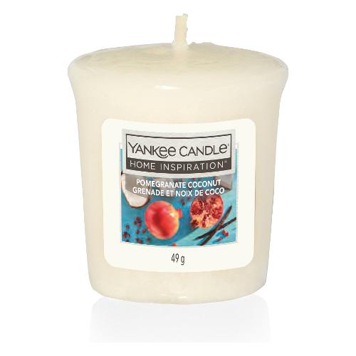 Yankee Candle Candela profumata Cocco e Melograno (4,6x4,8cm) Votiva 15 ore HOME INSPIRATION Bianco 1573003