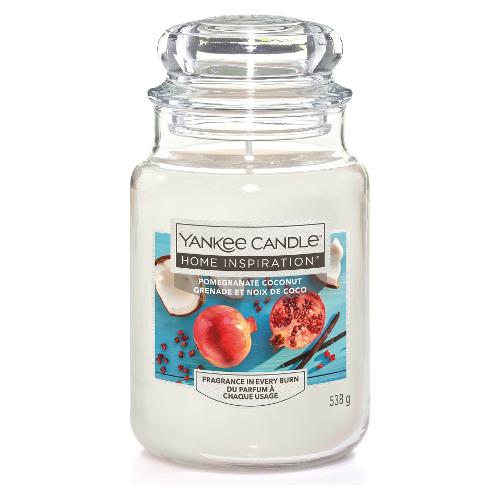 Yankee Candle Candela profumata Cocco e Melograno (9,5x16,8cm) Giara L 90-120 ore HOME INSPIRATION Bianco 1572987