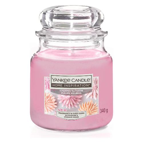 Yankee Candle Candela profumata Sugared Blossom (9,5x12,7cm) Giara M 40-60 ore HOME INSPIRATION Rosa 1604165