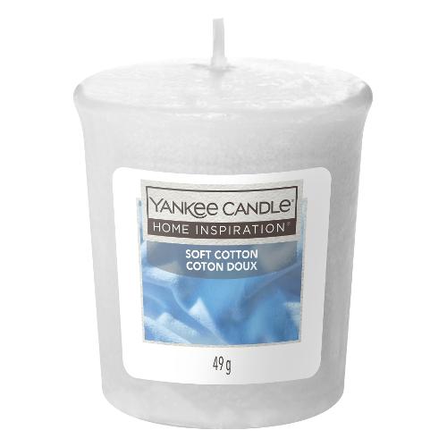 Yankee Candle Candela profumata Soft Cotton (4,6x4,8cm) Votiva 15 ore HOME INSPIRATION Bianco 1570551