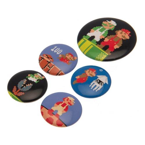 Gadget SUPER MARIO 5 Spille Badge Pack Retro BP80442