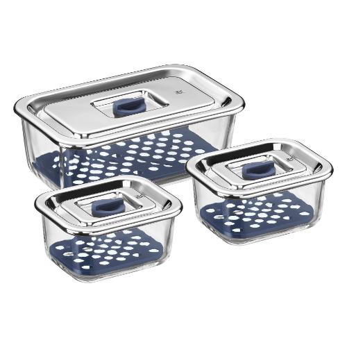 Wmf Set contenitori alimenti 3 pz con griglia Cromo lucido 06 5424 9999