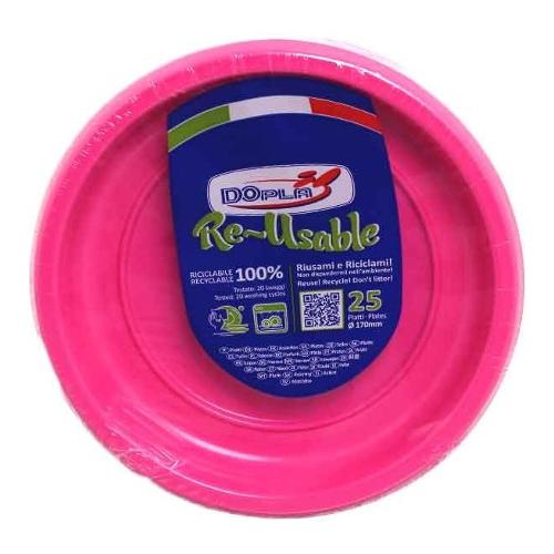 Dopla Set piatti frutta monouso (17 cm) Fucsia 11751 25pz