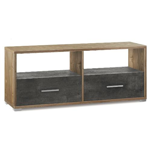 Sarmog DOUBLE Db801 Base soggiorno Noce stelvio e Ossido nero (139x41x57cm)