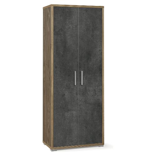 Sarmog DOUBLE Db354k Armadio 2 Ante battenti Noce stelvio e Ossido nero (70cm) Mobile KIT