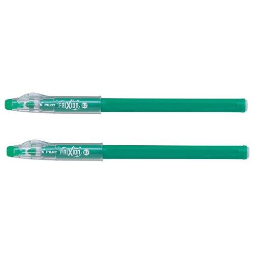 Pilot Set penne cancellabili roller cappuccio 2 pz tratto Medio - 0,7 mm FRIXION Verde gel 3802777