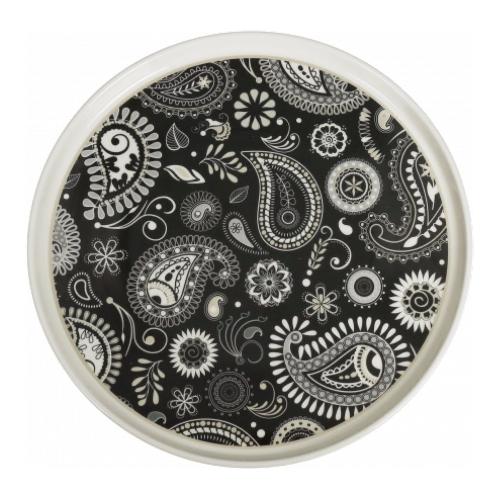 Brandani Piatto piano Porcellana (26cm) Gourmet SHANTI Nero decorato 52814