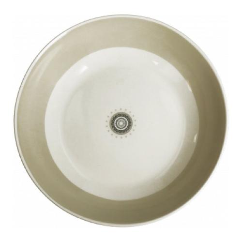 Brandani Piatto fondo Porcellana (20cm) Coupe SHANTI Sabbia e Bianco 52804