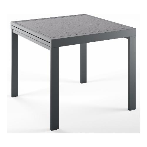 Pointhouse ARES Tavolo Allungabile Grigio piombo opaco e Cemento (90-180x90cm)