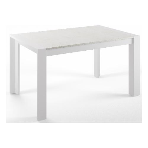 Pointhouse MILANO Tavolo Allungabile Bianco opaco e Stucco bianco (140-220x90cm)