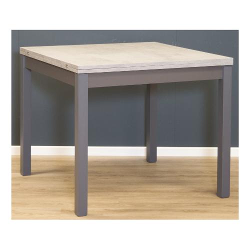 Living Design DATTILO Tavolo Allungabile Cemento chiaro e Antracite (90-180x90cm)