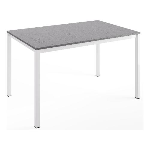 Pointhouse FAST Tavolo Allungabile Bianco lucido e Cemento (130-180x85cm)