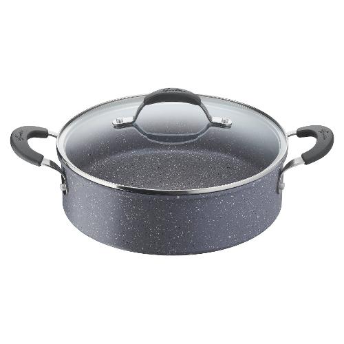 Lagostina Tegame Alluminio antiaderente (26cm) con coperchio TEMPRA MINERAL Grigio 012163031826