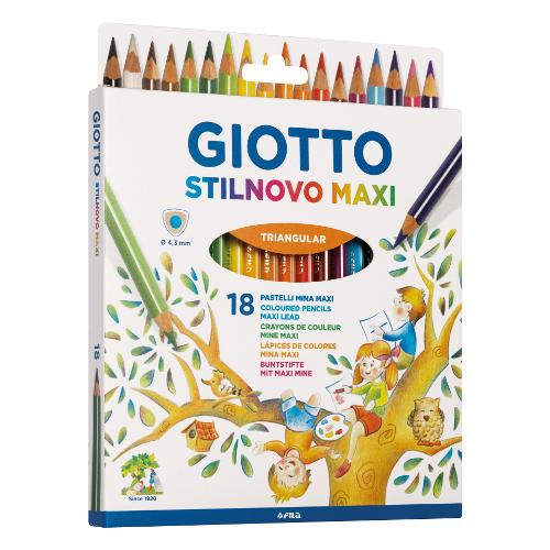 Matite colorate maxi per bambini 18 pz GIOTTO Stilnovo Maxi Colori  assortiti F226200